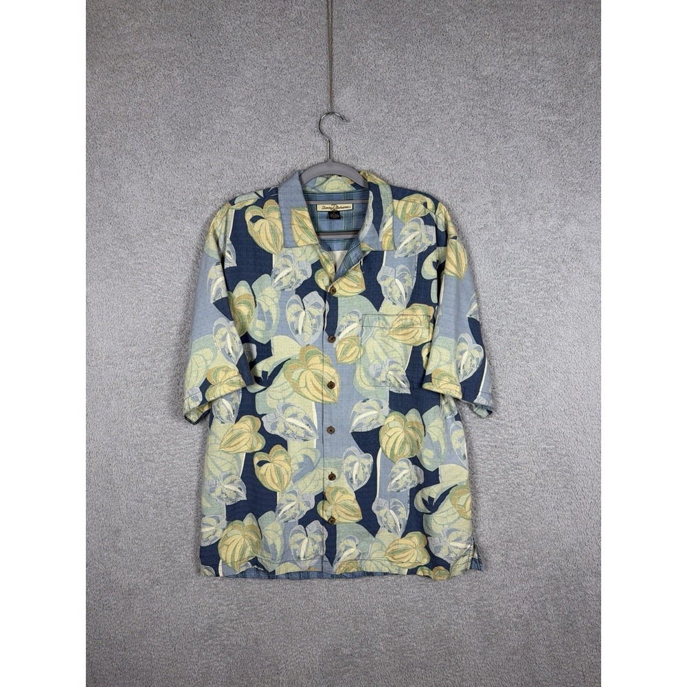 Tommy Bahama Mens Floral Hawaiian Button Up Silk Camp Shirt Tropical Size M